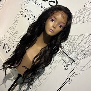 Black Long Wavy Lace Front Wig